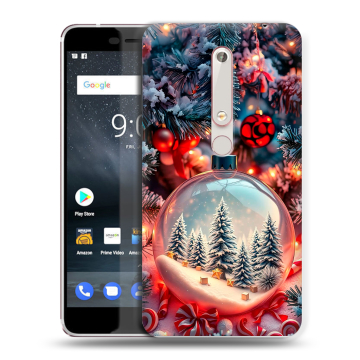 Пластиковый чехол на Nokia 6.1 с принтом Новый год