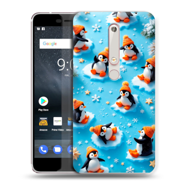 Пластиковый чехол на Nokia 6.1 с принтом Новый год