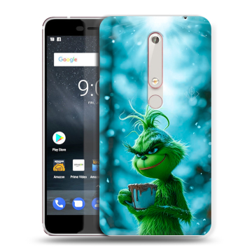 Пластиковый чехол на Nokia 6.1 с принтом Новый год гринч