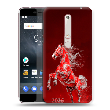 Пластиковый чехол на Nokia 6.1 с принтом Новый год