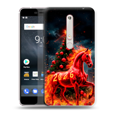 Пластиковый чехол на Nokia 6.1 с принтом Новый год