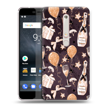 Пластиковый чехол на Nokia 6.1 с принтом Новый год