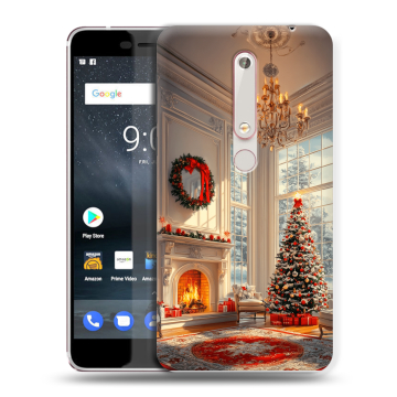 Пластиковый чехол на Nokia 6.1 с принтом Новый год