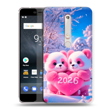 Пластиковый чехол на Nokia 6.1 с принтом Новый год