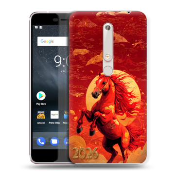 Пластиковый чехол на Nokia 6.1 с принтом Новый год