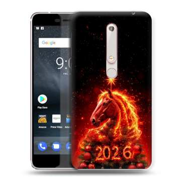 Пластиковый чехол на Nokia 6.1 с принтом Новый год
