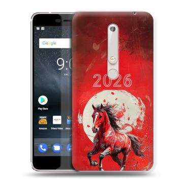 Пластиковый чехол на Nokia 6.1 с принтом Новый год