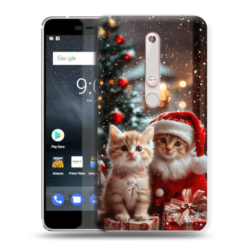 Пластиковый чехол на Nokia 6.1 с принтом Новый год