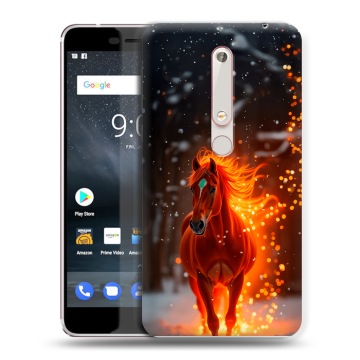 Пластиковый чехол на Nokia 6.1 с принтом Новый год