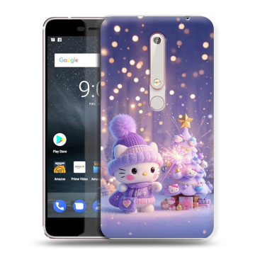 Пластиковый чехол на Nokia 6.1 с принтом Новый год