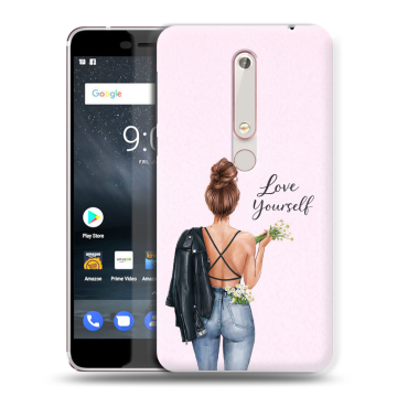 Пластиковый чехол на Nokia 6.1 с принтом женский Пластиковый чехол на Nokia 6.1 с принтом женский