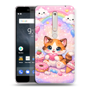 Пластиковый чехол на Nokia 6.1 с принтом для девочек Пластиковый чехол на Nokia 6.1 с принтом для девочек