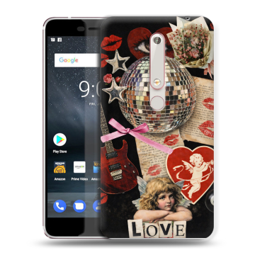 Пластиковый чехол на Nokia 6.1 с принтом для девочек