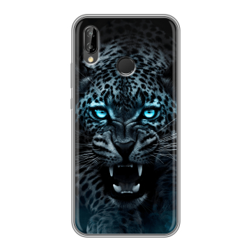 Силиконовый чехол на Huawei P20 Lite с принтом Темный леопард Силиконовый чехол на Huawei P20 Lite с принтом Темный леопард