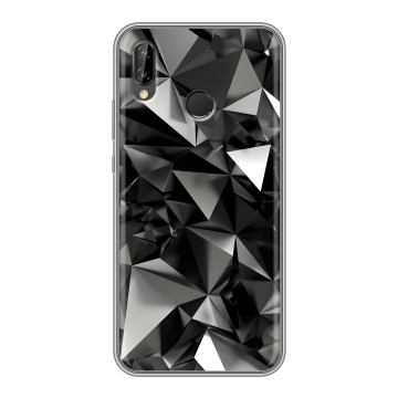 Силиконовый чехол на Huawei P20 Lite с принтом Черные кристаллы Силиконовый чехол на Huawei P20 Lite с принтом Черные кристаллы