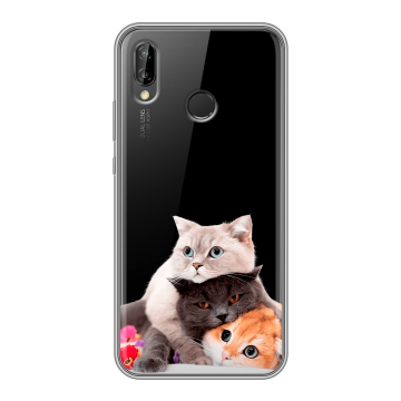 Силиконовый чехол на Huawei P20 Lite с принтом Кошки Силиконовый чехол на Huawei P20 Lite с принтом Кошки