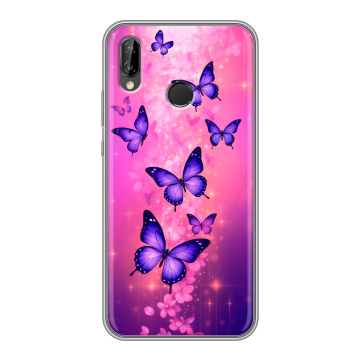 Силиконовый чехол на Huawei P20 Lite с принтом Бабочки Силиконовый чехол на Huawei P20 Lite с принтом Бабочки