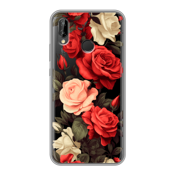 Силиконовый чехол на Huawei P20 Lite с принтом Розы
