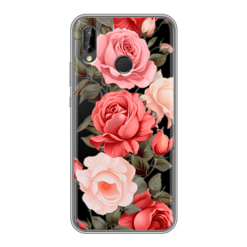 Силиконовый чехол на Huawei P20 Lite с принтом Розы