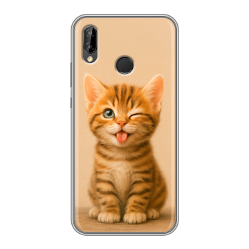 Силиконовый чехол на Huawei P20 Lite с принтом котенок