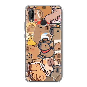 Силиконовый чехол на Huawei P20 Lite с принтом капибара Силиконовый чехол на Huawei P20 Lite с принтом капибара