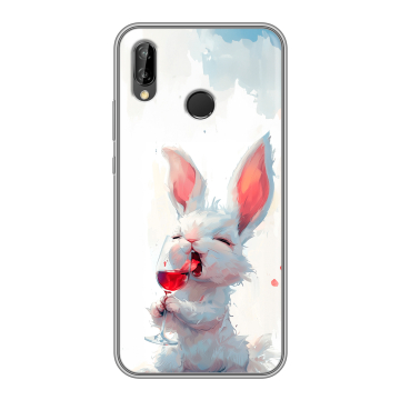 Силиконовый чехол на Huawei P20 Lite с принтом кролик зайчик Силиконовый чехол на Huawei P20 Lite с принтом кролик зайчик
