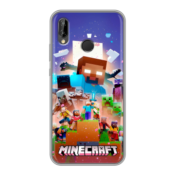 Силиконовый чехол на Huawei P20 Lite с принтом Майнкрафт Minecraft