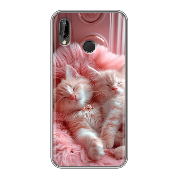Силиконовый чехол на Huawei P20 Lite с принтом котята котики