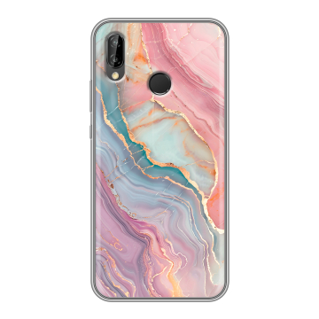 Силиконовый чехол на Huawei P20 Lite с принтом розовый мрамор Силиконовый чехол на Huawei P20 Lite с принтом розовый мрамор