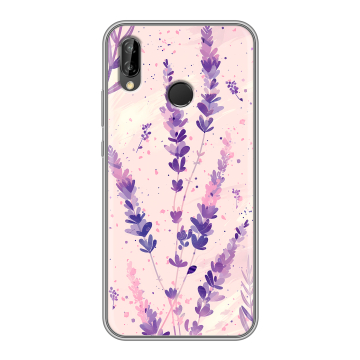 Силиконовый чехол на Huawei P20 Lite с принтом цветы лаванда Силиконовый чехол на Huawei P20 Lite с принтом цветы лаванда