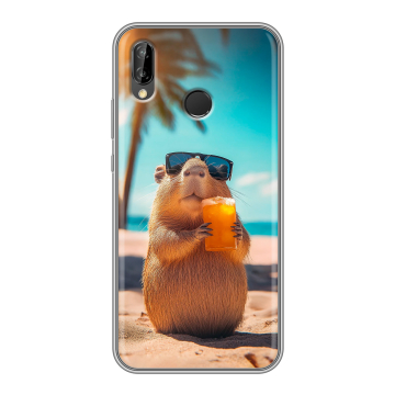 Силиконовый чехол на Huawei P20 Lite с принтом Капибара Силиконовый чехол на Huawei P20 Lite с принтом Капибара