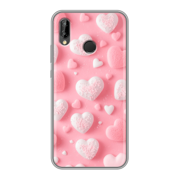 Силиконовый чехол на Huawei P20 Lite с принтом Сердечки
