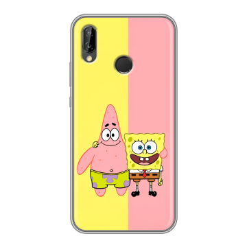 Силиконовый чехол на Huawei P20 Lite с принтом Спанч боб Спанчбоб Силиконовый чехол на Huawei P20 Lite с принтом Спанч боб Спанчбоб