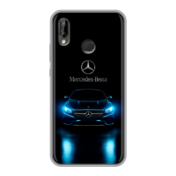 Силиконовый чехол на Huawei P20 Lite с принтом Mercedes Мерседес Силиконовый чехол на Huawei P20 Lite с принтом Mercedes Мерседес