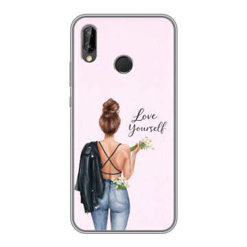 Силиконовый чехол на Huawei P20 Lite с принтом женский Силиконовый чехол на Huawei P20 Lite с принтом женский