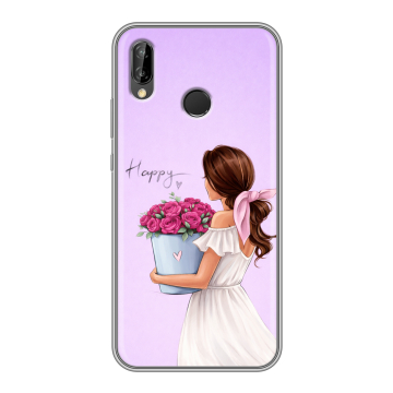 Силиконовый чехол на Huawei P20 Lite с принтом женский Силиконовый чехол на Huawei P20 Lite с принтом женский