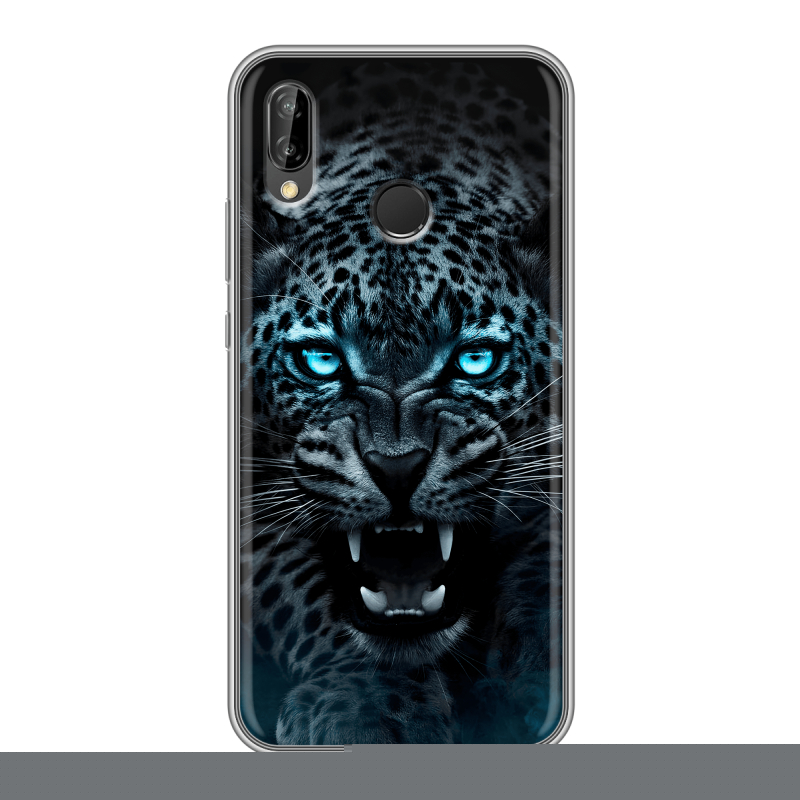 Силиконовый чехол на Huawei P20 Lite с принтом Темный леопард Силиконовый чехол на Huawei P20 Lite с принтом Темный леопард