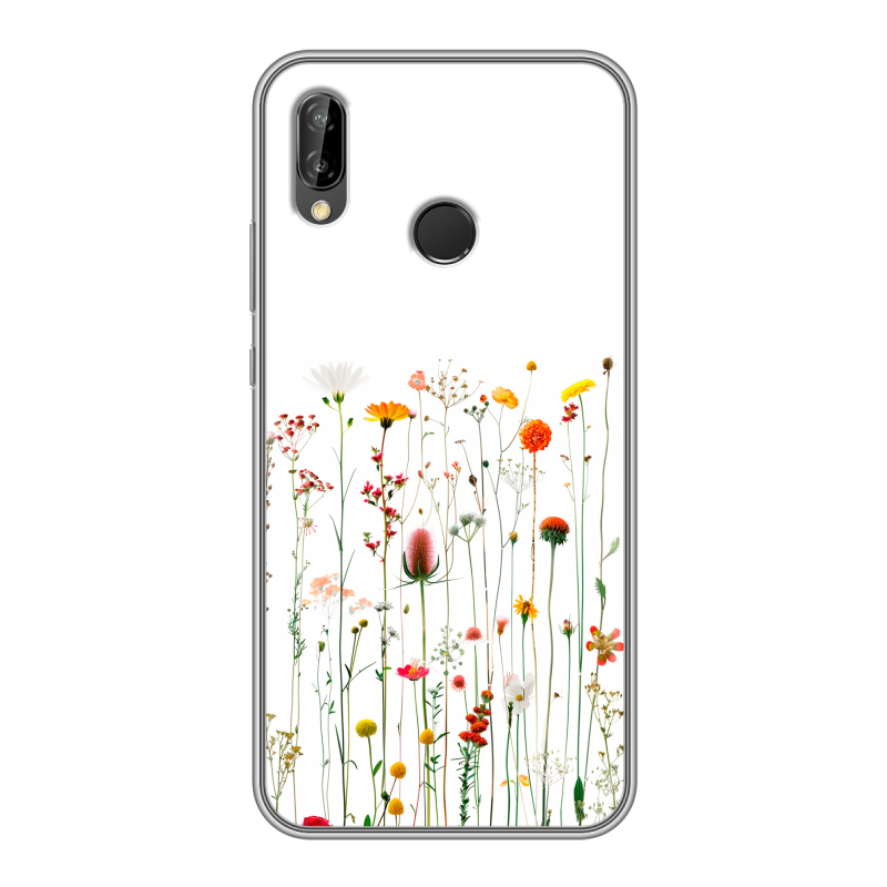 Силиконовый чехол на Huawei P20 Lite с принтом цветы Силиконовый чехол на Huawei P20 Lite с принтом цветы