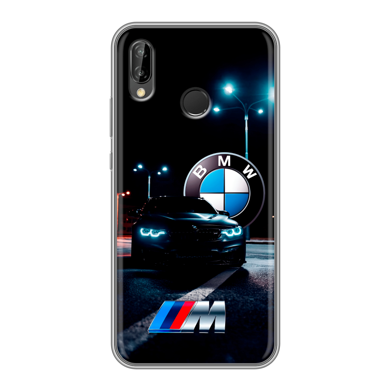 Силиконовый чехол на Huawei P20 Lite с принтом БМВ BMW Силиконовый чехол на Huawei P20 Lite с принтом БМВ BMW