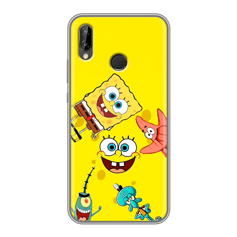 Силиконовый чехол на Huawei P20 Lite с принтом Спанч боб Спанчбоб Силиконовый чехол на Huawei P20 Lite с принтом Спанч боб Спанчбоб