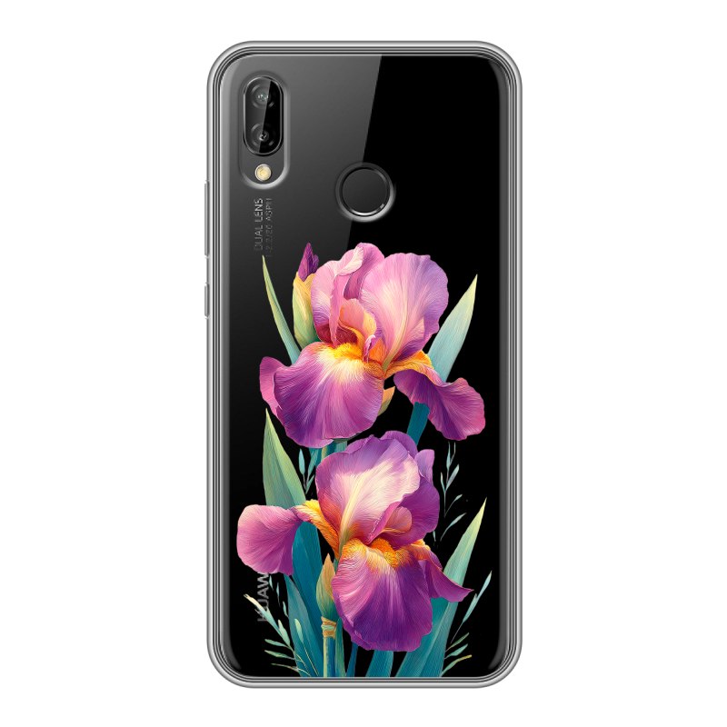 Силиконовый противоударный чехол на Huawei P20 Lite с принтом Цветы орхидеи Силиконовый противоударный чехол на Huawei P20 Lite с принтом Цветы орхидеи