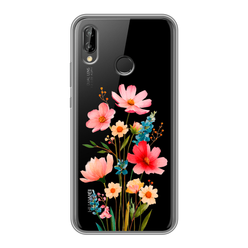 Силиконовый чехол на Huawei P20 Lite с принтом Цветы Силиконовый чехол на Huawei P20 Lite с принтом Цветы
