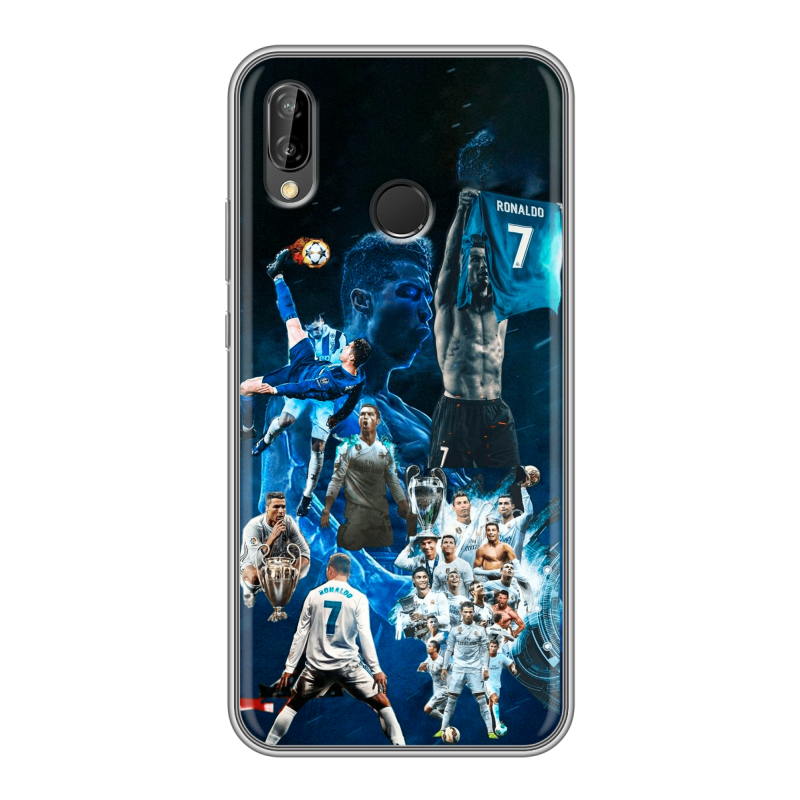 Силиконовый противоударный чехол на Huawei P20 Lite с принтом Реал Роналдо Силиконовый противоударный чехол на Huawei P20 Lite с принтом Реал Роналдо