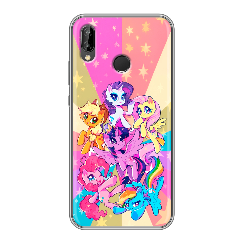 Силиконовый противоударный чехол на Huawei P20 Lite с принтом My little pony Дружба чудо Силиконовый противоударный чехол на Huawei P20 Lite с принтом My little pony Дружба чудо