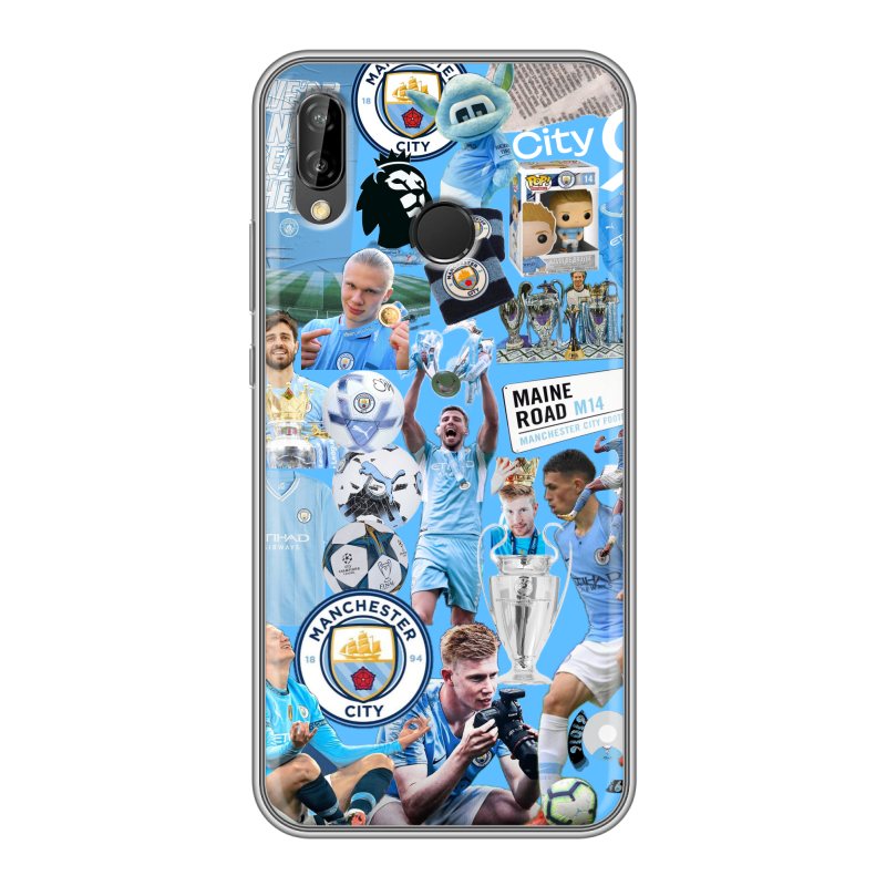 Силиконовый противоударный чехол на Huawei P20 Lite с принтом Man City Манчестер Сити Силиконовый противоударный чехол на Huawei P20 Lite с принтом Man City Манчестер Сити