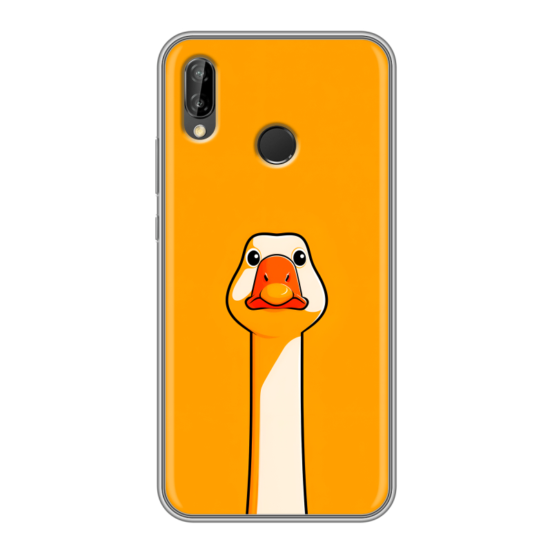 Силиконовый чехол на Huawei P20 Lite с принтом Смешная утка Силиконовый чехол на Huawei P20 Lite с принтом Смешная утка