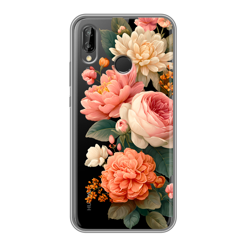 Силиконовый чехол на Huawei P20 Lite с принтом цветы Силиконовый чехол на Huawei P20 Lite с принтом цветы