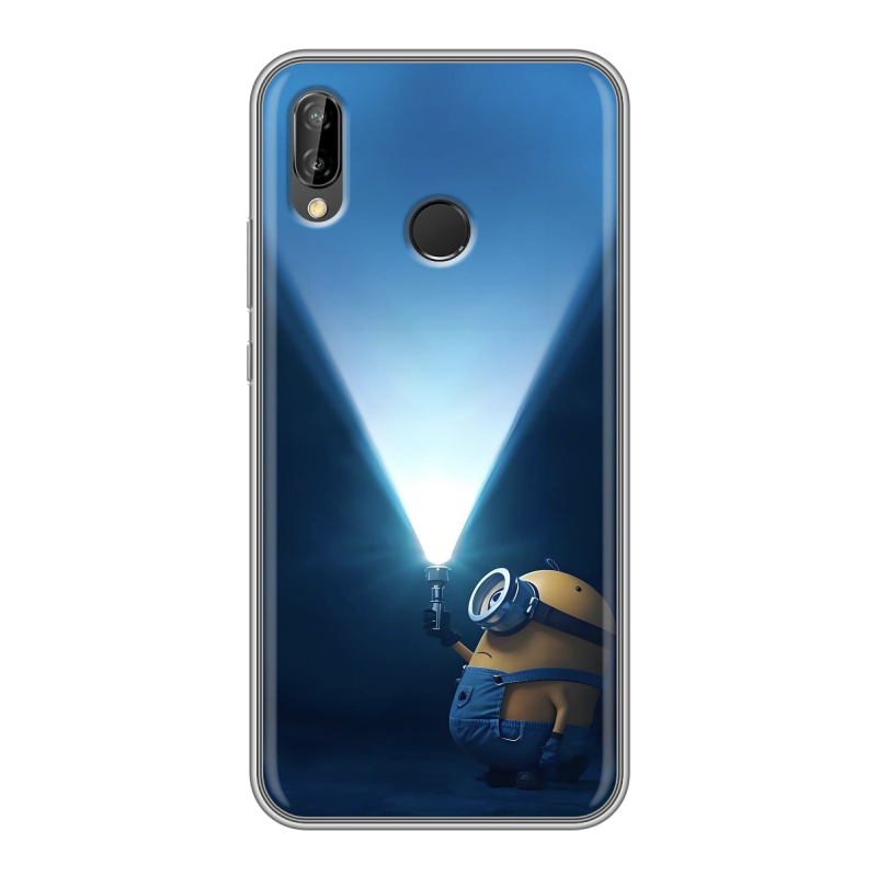 Силиконовый противоударный чехол на Huawei P20 Lite с принтом Миньоны Силиконовый противоударный чехол на Huawei P20 Lite с принтом Миньоны