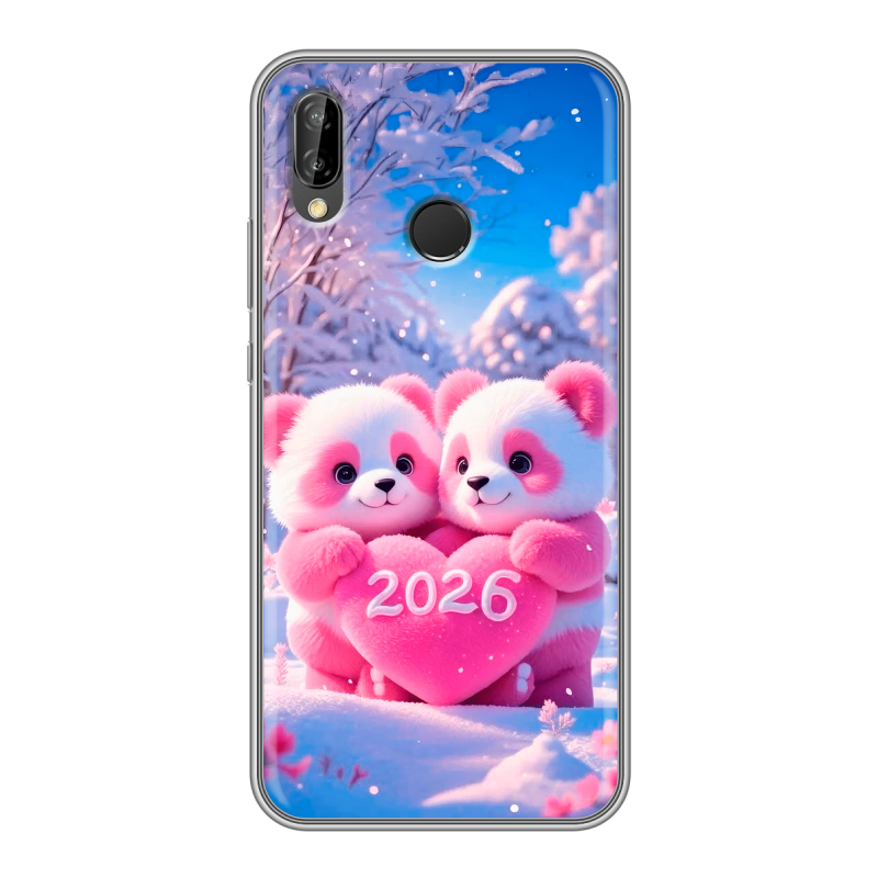 Силиконовый чехол на Huawei P20 Lite с принтом Новый год Силиконовый чехол на Huawei P20 Lite с принтом Новый год