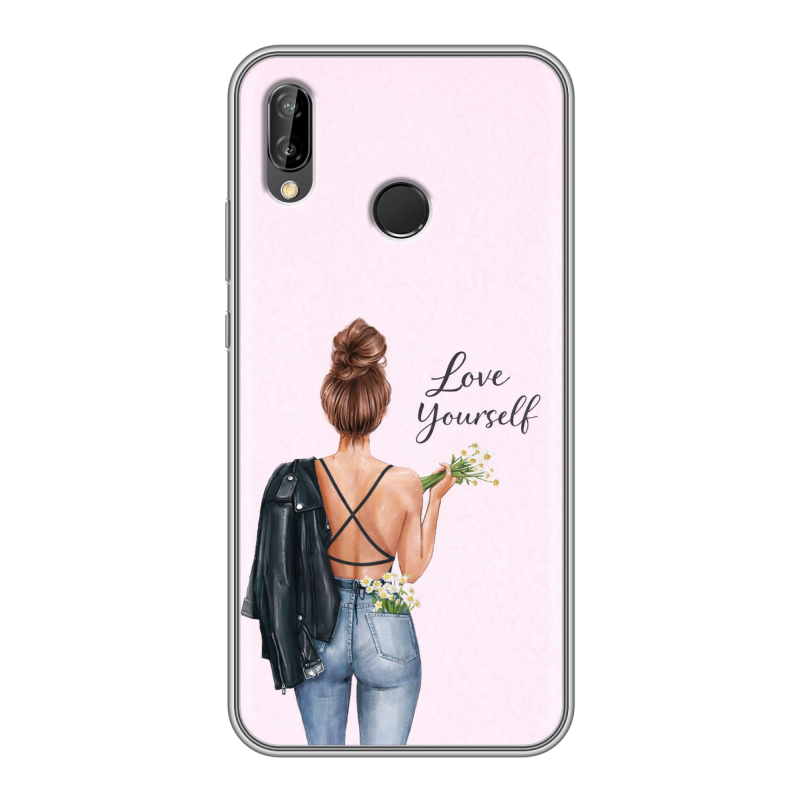 Силиконовый чехол на Huawei P20 Lite с принтом женский Силиконовый чехол на Huawei P20 Lite с принтом женский